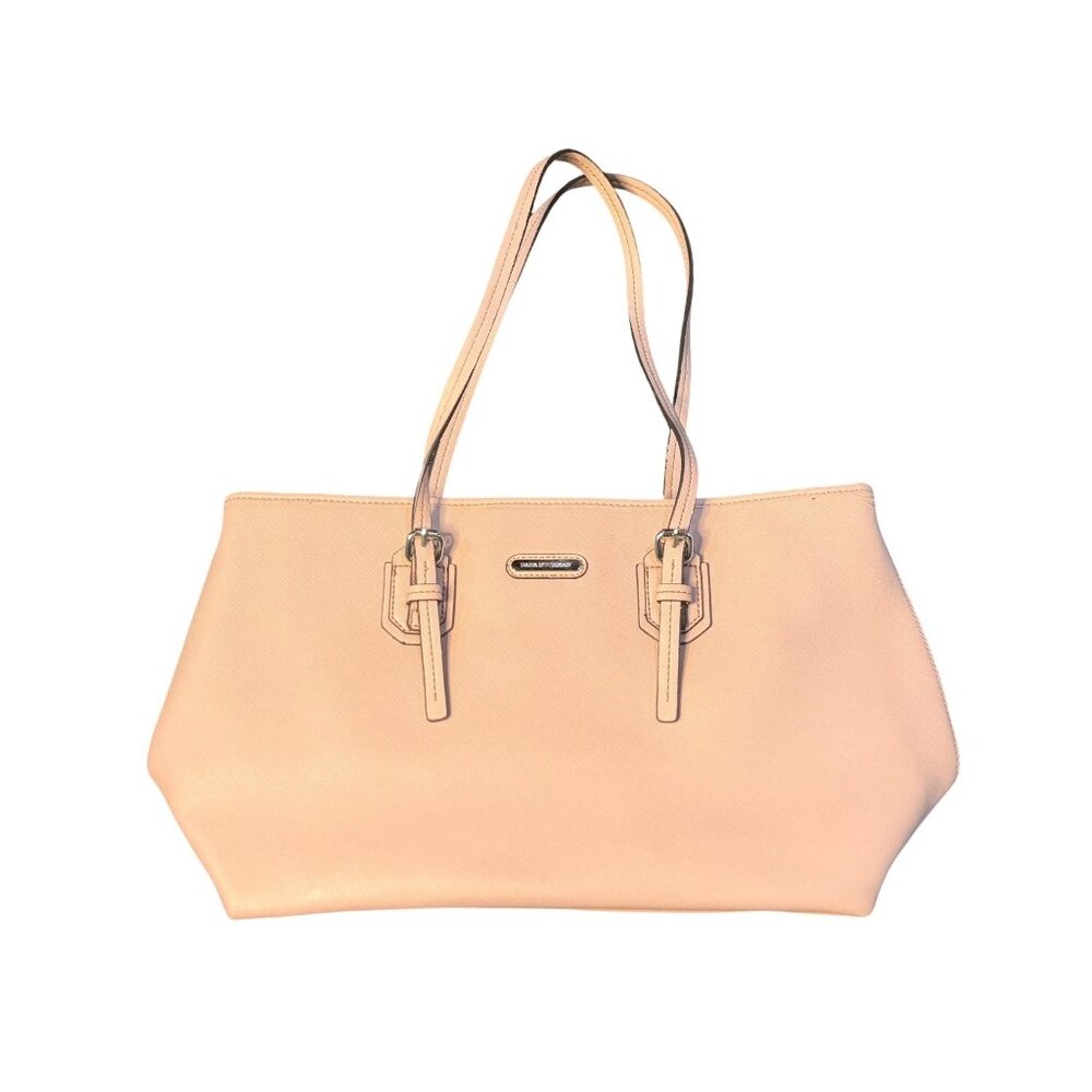 Dana Buchman Dusty Pink Tote Handbag L Faux Leather Shoulder Bag 9"x15" Stylish